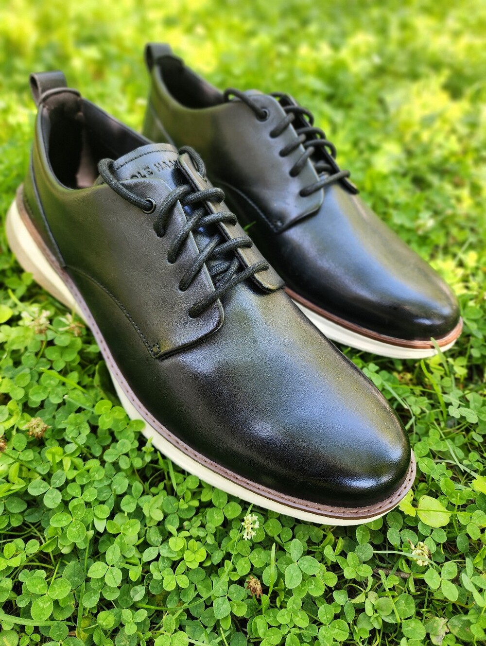 Size 12 - 🆕️ Cole Haan Zerogrand Black Leather Derby Shoes - Picture 4 of 11